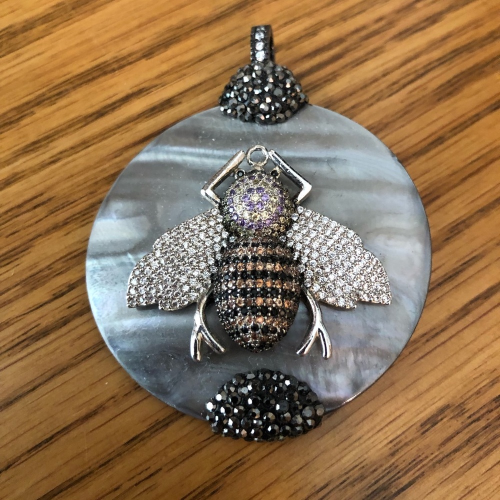 Pave Crystal Bee Pendant